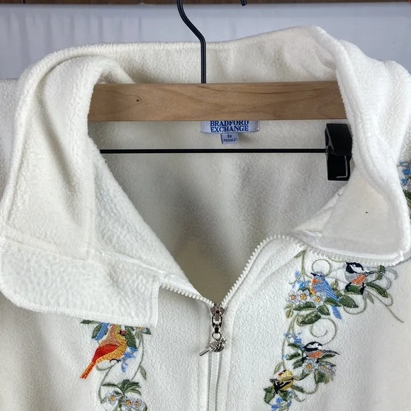 3X wild bird embroidered Bradford Exchange full-Zip fleece - Picture 2 of 4